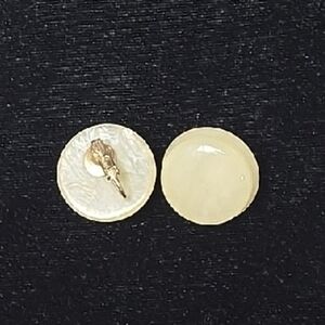 50's Style Wax Paper Colored Vintage Large Button Earrings